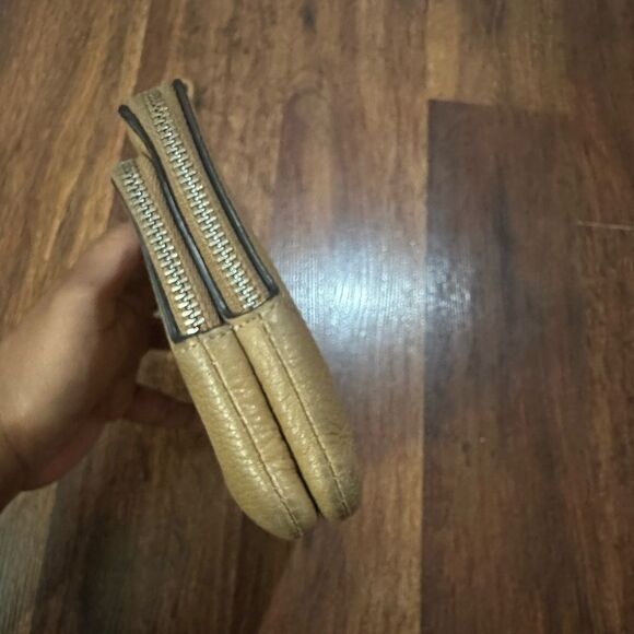 Coach Beige Leather Wristlet - Picture 6 of 8